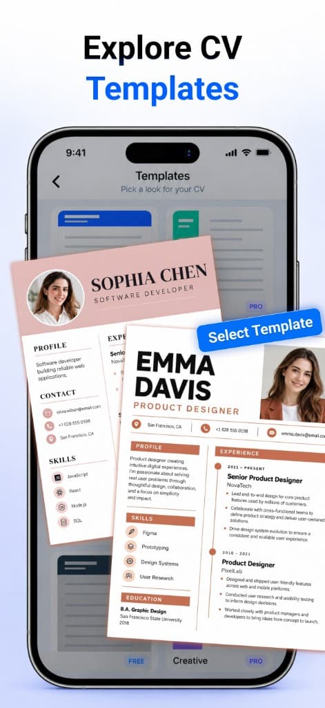 Create your professional CV with ResuFlow